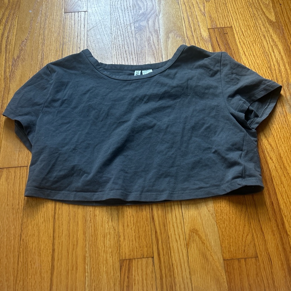 H&M dark grey Crop Top